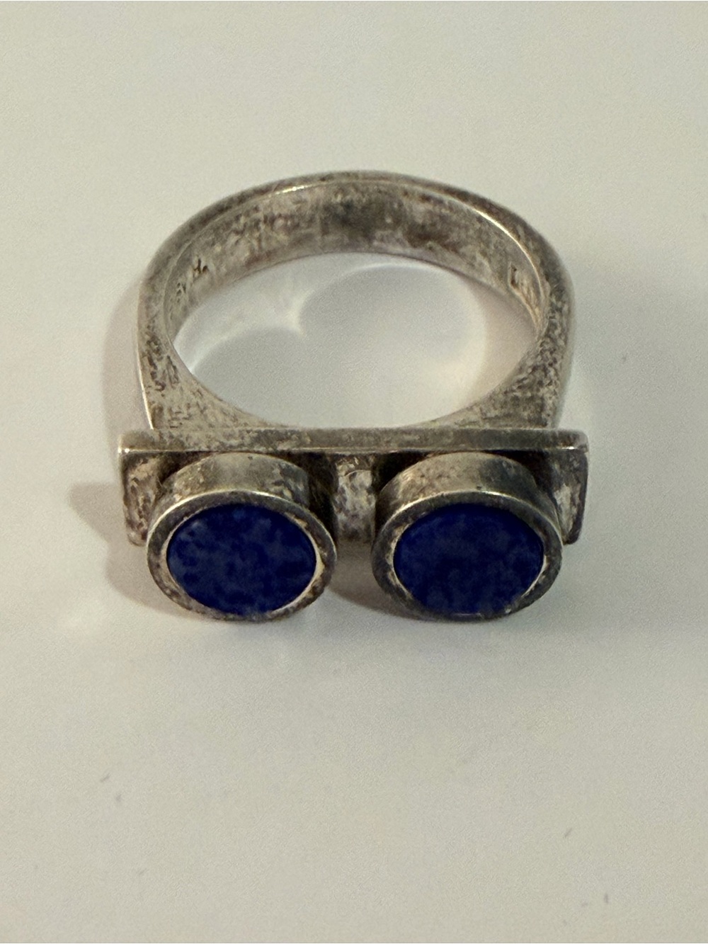 Vintage Sven Haugaard Denmark 925 Silver Lapis Lazuli Scandinavian Ring Size 7.5
